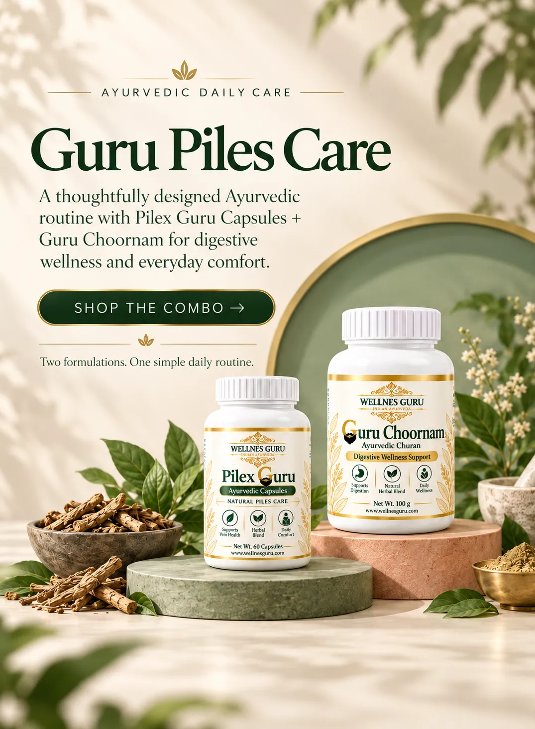 Guru Piles Care — Pilex Guru Capsules and Guru Choornam